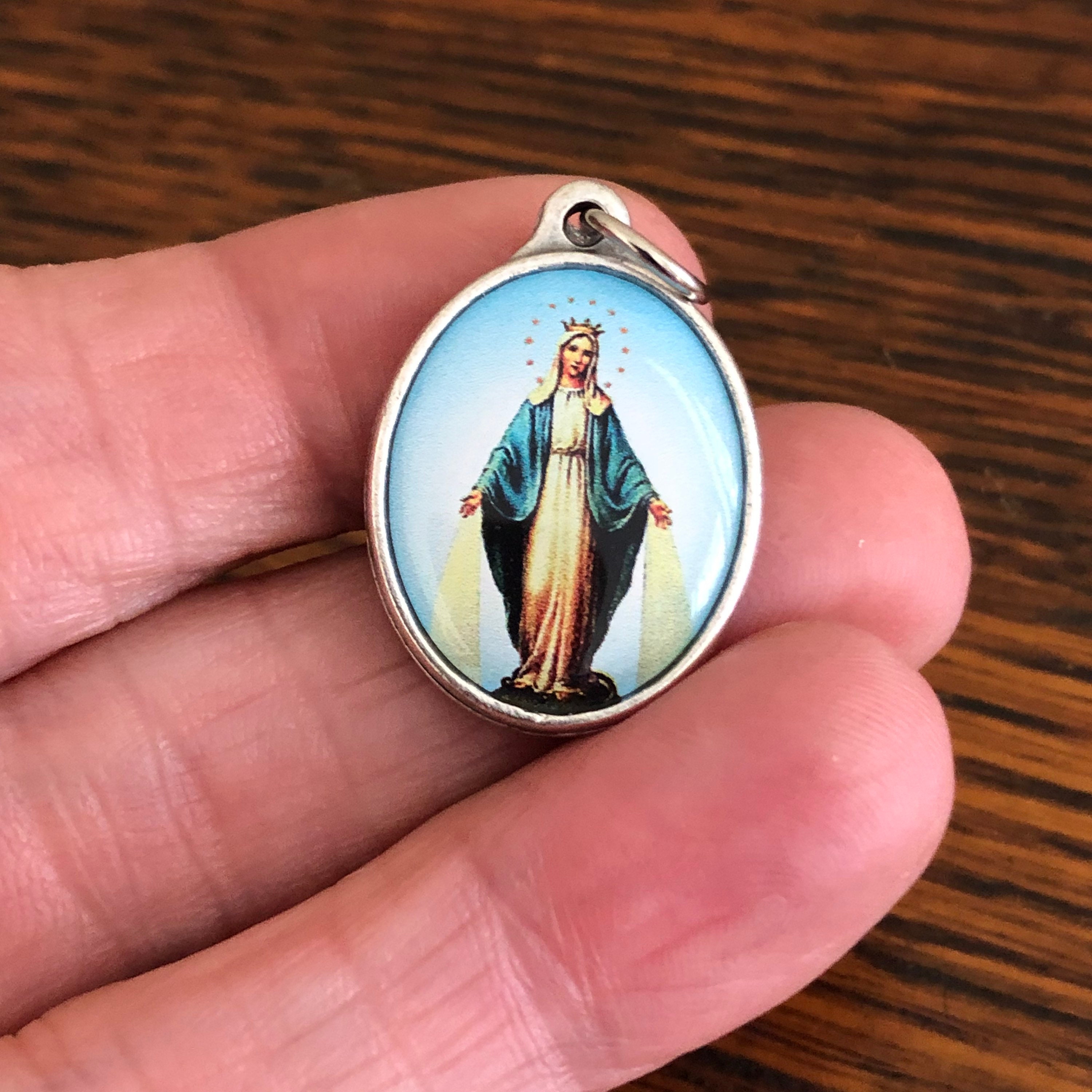 Miraculous Medals Virgin Mary Color Pendant Charm Catholic | Etsy