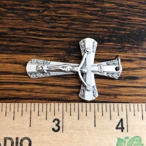 Rose Rosary Center Set Flared Edge Crucifix Pendant 1-5/8 image 4