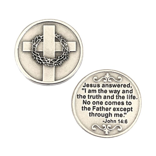 Jesus is the Way Cross Pocket Token Christian Coin John 14:6
