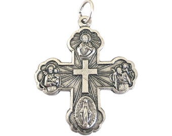 Four Way Cross Medal Catholic Gifts Rosary Parts Call a Priest