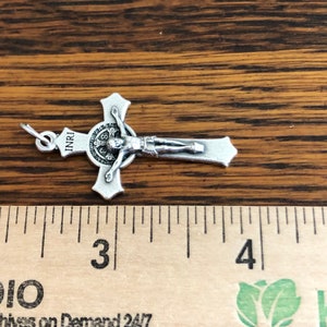 St Benedict Cross Catholic Crucifix Pendant Patron Saint Jewelry 1-1/2 image 4