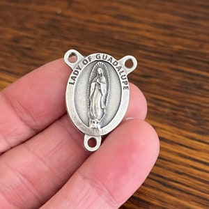 Our Lady of Guadalupe Centerpiece Catholic Rosary Connector 1-1/16 image 2