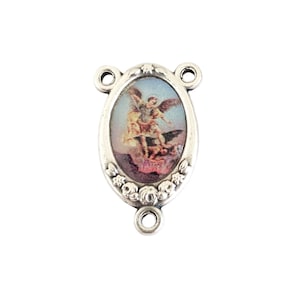 St Michael Archangel Centerpiece Catholic Rosary Parts 3/4&quot;