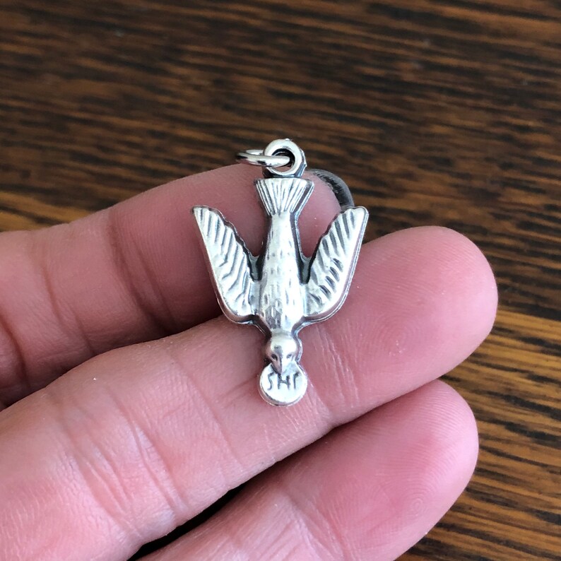 Holy Spirit Dove Medal Catholic Charm Gifts Rosary Parts 1
