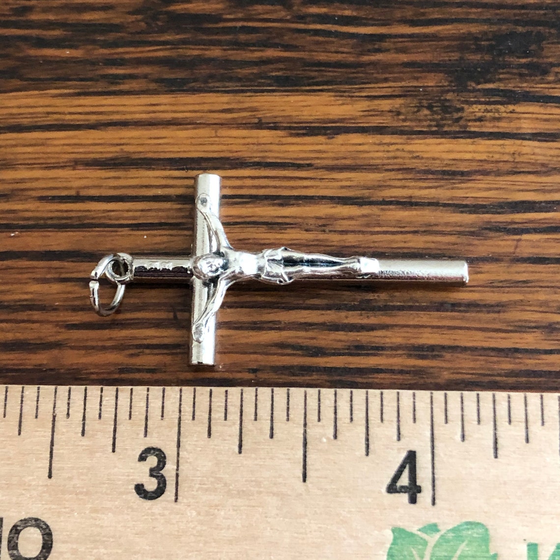 Simple Crucifix Pendant Plain Cross Rosary Parts Catholic | Etsy