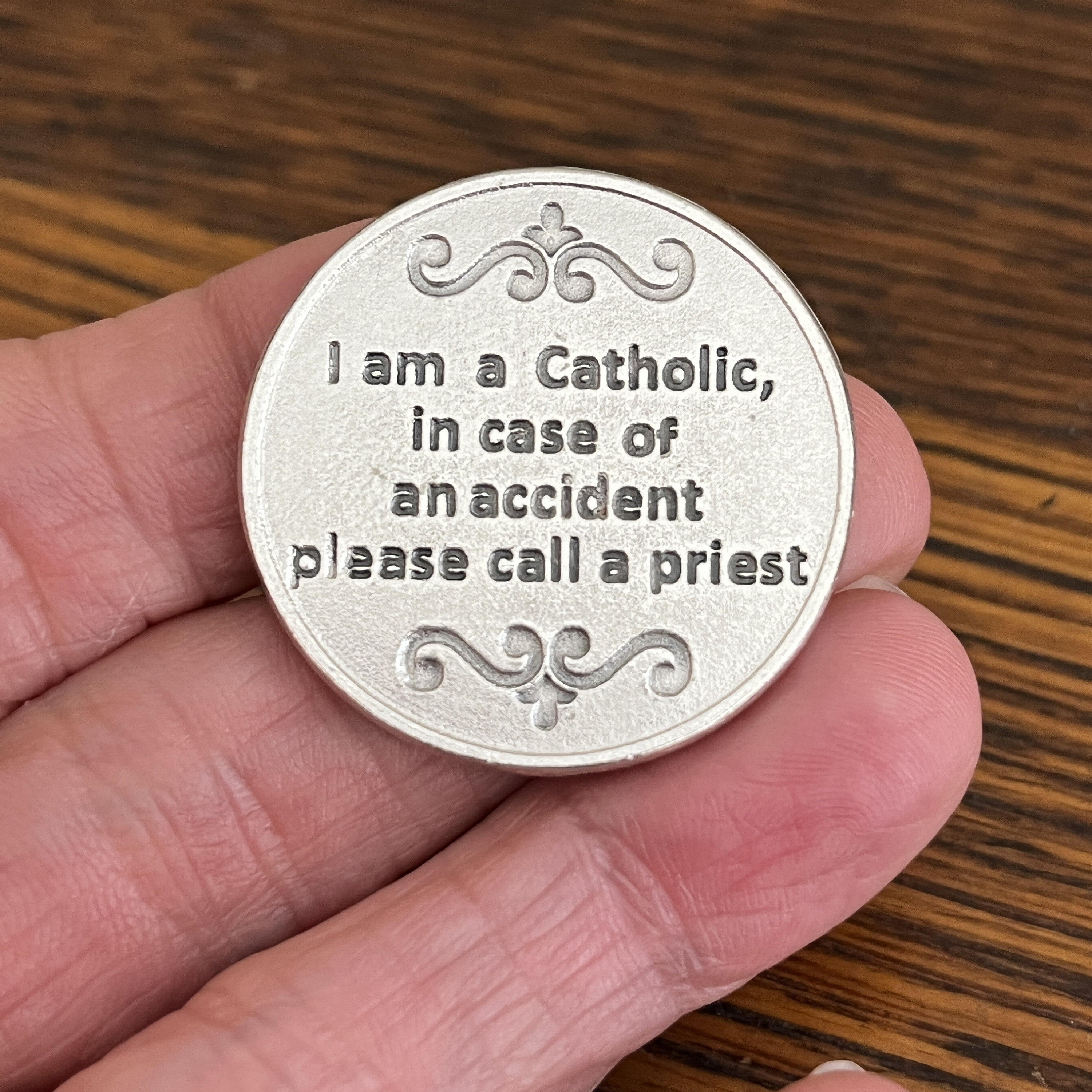 Catholic Crucifix Cross Pocket Token Coin Gifts Call a Priest - Etsy