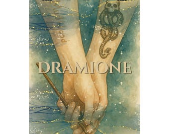 Dramione Hands Holding Wand poster | Matte Vertical Poster, Fan Art