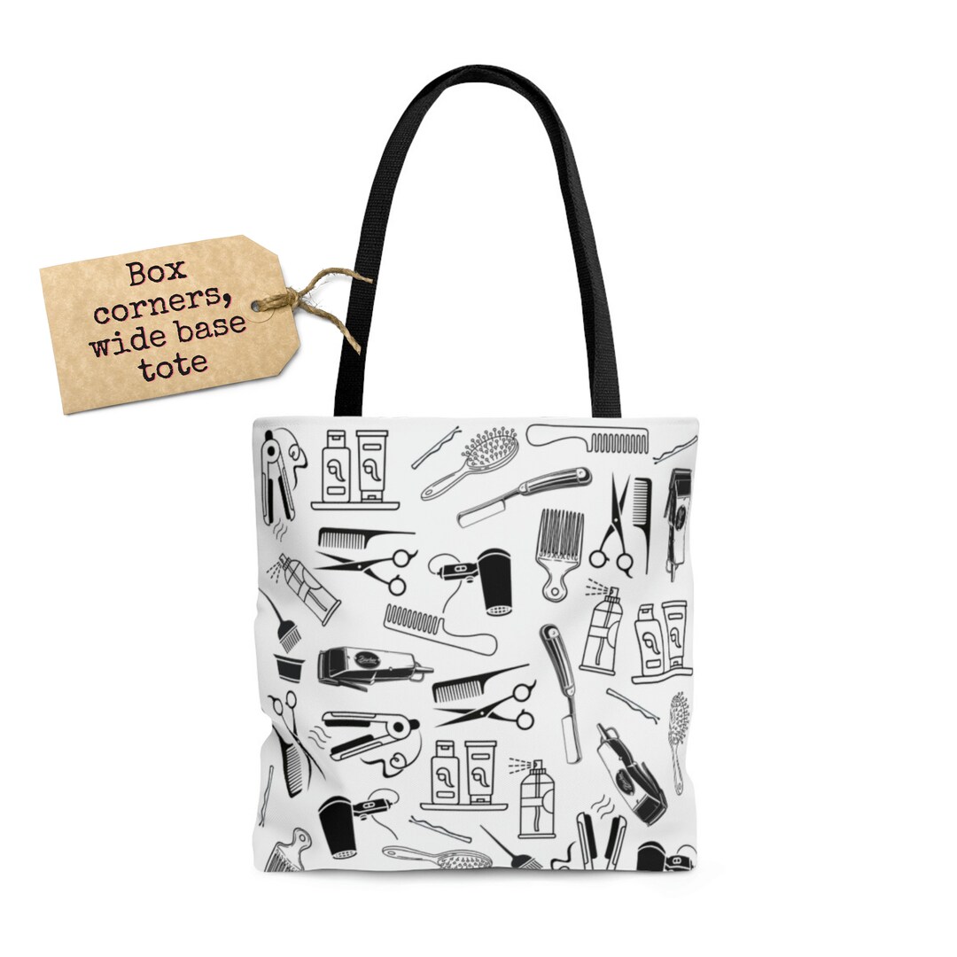 Hairdresser Tote Bag, White Boxed Corners Hairdressing Training Tote
