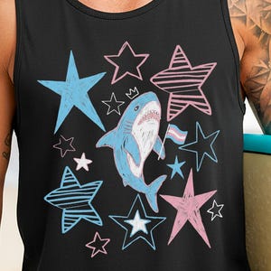 Transgender Pride Shark T-shirt Trans Rechten Vlag Tank Top Bescherm Trans Kids Lives Matter Happy Pride Month Festivalkleding Non-binair cadeau