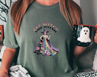 Yas Witch Gay Halloween Shirt T-shirt fierté LGBTQIA Top Queer drôle d'Halloween Witchcore Cadeau d'Halloween esthétique Sorcière arc-en-ciel LGBT