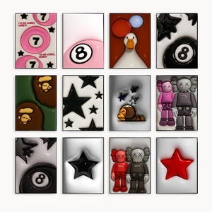 Set Of 3 HypeBeast Room Decor, Hypebast kaws Poster, Cool Wall Art Set,, 3D Wall Art Bundle, HypeBeast Wall Art, Trendy Wall Art.