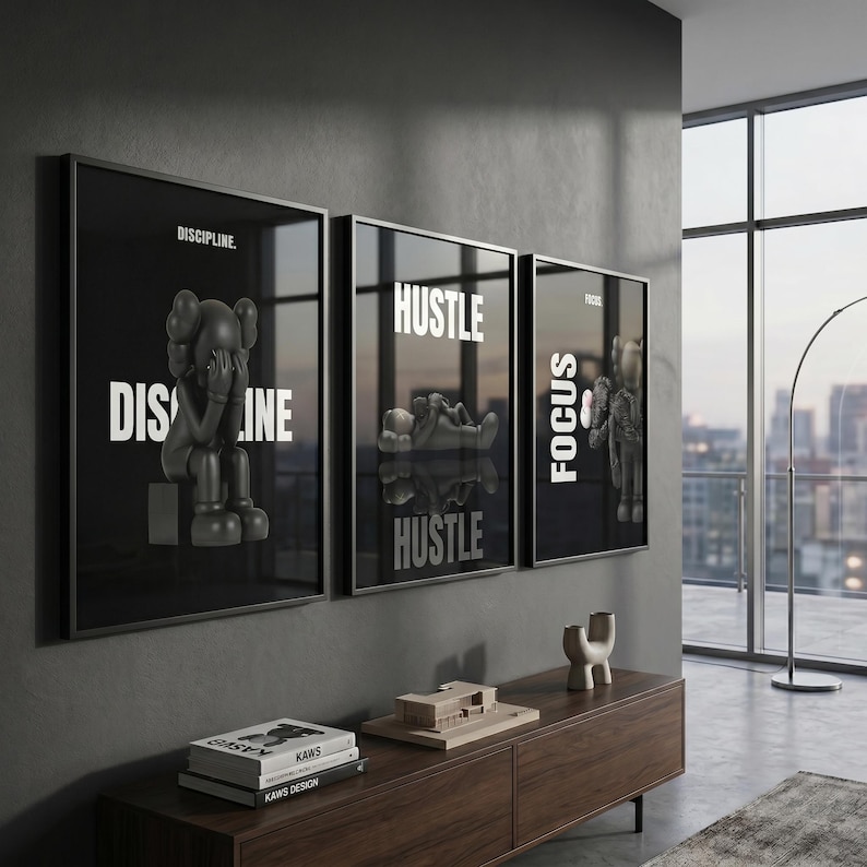 Set of 3 Black Motivational Print; Hypebeast Black Man Wall Art (Digital Download). image 3