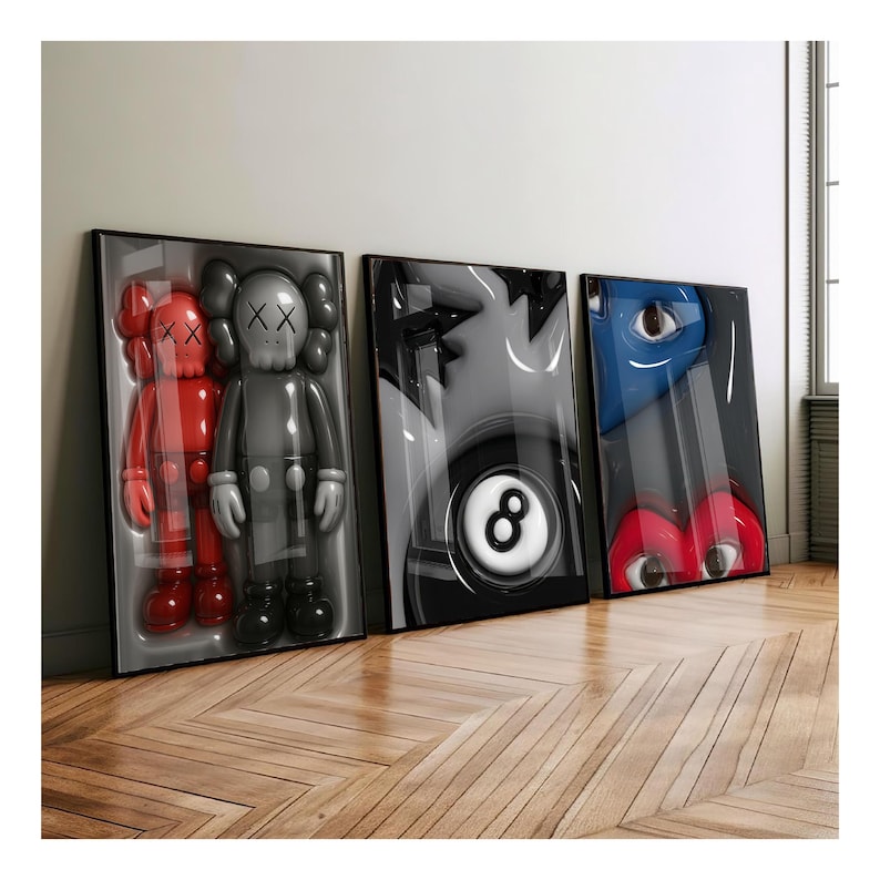 hypebeast set of 3, hypebeast toy, modren wall art, hypebeast poster, hypebeast decor, hypebeast wall art, cool wall art, hypebeast digital, hypebeast printable, luxury wall art, trendy wall art, digital download, kids room decor