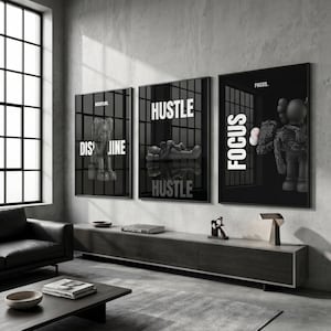 Set of 3 Black Motivational Print; Hypebeast Black Man Wall Art (Digital Download). image 7