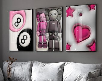 Hypebeast Kaws Poster Set, Graffiti Art, Trendy Wall Decor (Digital Download)