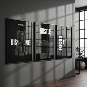 Set of 3 Black Motivational Print; Hypebeast Black Man Wall Art (Digital Download). image 5