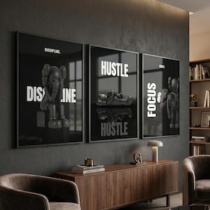 Set of 3 Black Motivational Print; Hypebeast Black Man Wall Art (Digital Download). image 4