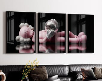 KAWS Graffiti Poster Set of 3: Hypebeast Sneaker Art,Room Decor,Cool Wall Art Set, HypeBeast Wall Art, Trendy Wall Art, (Digital Download)