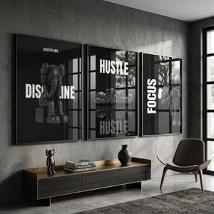 Set of 3 Black Motivational Print; Hypebeast Black Man Wall Art (Digital Download). image 8