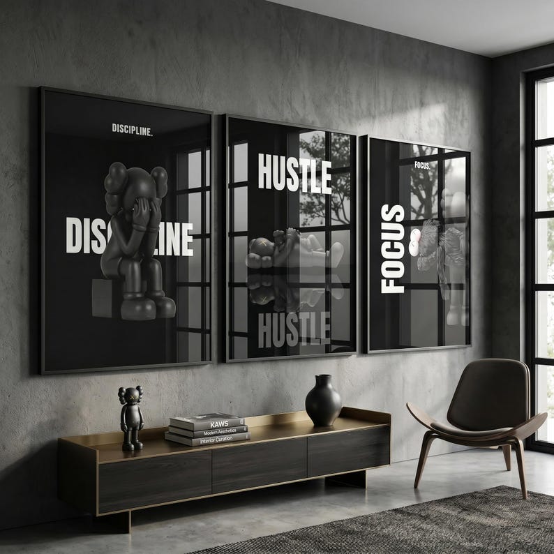 Set of 3 Black Motivational Print; Hypebeast Black Man Wall Art (Digital Download). image 8
