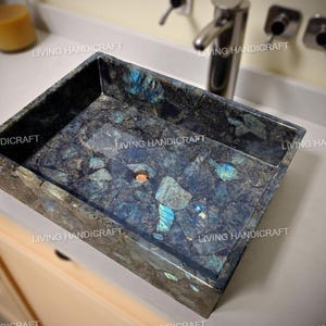 Labradorite Stone Washbasin, Labradorite Stone Sink, Bathroom & Kitchen Sink, Marble Sink, Bathroom Accessories, Labradorite Stone Washbasin