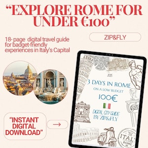 Roma por 100 euros | Guia de viagem econômico de 3 dias + roteiro em PDF | Viaje com inteligência, gaste menos