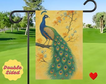 Pfauengarten-Flagge: Elegante, von der Natur inspirierte Gartendekoration