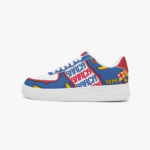 Barcelona Club Sneakers: Blue, Red & Yellow Low Tops