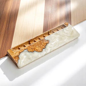 SALE 70% Only Wrist Rest Handmade Resin Wood Wrist Rest white Design for Mechanical Keyboard Ergonomic Arm Support Pad