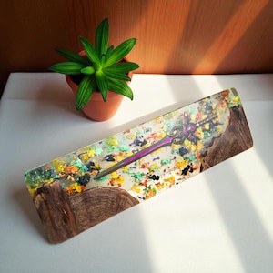 Walnut Wood Sword Inlay Wrist Rest for Mechanical Keyboards | Handcrafted Wooden Armrest Pad | Fantasy-Inspired Keyboard Accessory