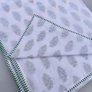 Handblock Gedruckt Baumwolle Dohar: Leichter Indian Summer Quilt