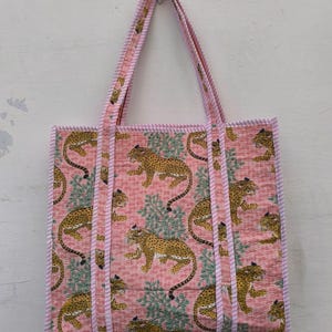 Large Size Decorative Cotton Quilted Tote Bag Handmade Floral Print Women Shopping Bag Indian Hippe Bag Decorative Eco Friendly Bag