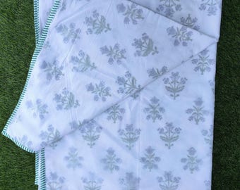 3D Floral Printed Cotton Dohar,  Lightweight Summer muslin dohar