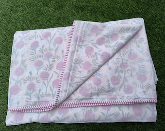 Hand Block Print Cotton dohar quilt king queen twin blanket throw comforter dohar