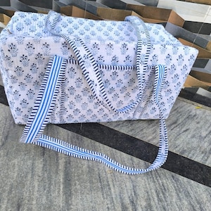 Große Baumwoll Weekender Reisetasche, handgefertigte gesteppte Stoff Reisetasche, Handgepäck Tasche, Taschen für Frauen