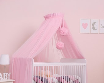 Soft Tulle Baby Crib Canopy with Stand – Princess Bed Decor, Nursery Baldachin