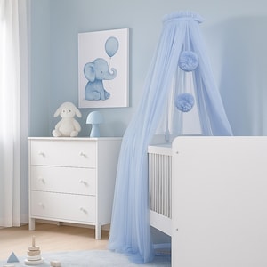 Baldachim Baby grey, baldachim do łóżka, pokój dzieci,dla dzieci i niemowląt, do kołyski, dla dziewczynki, dziewczynki, prezent dla dziecka.