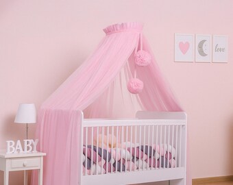 Soft Tulle Baby Crib Canopy with Stand – Princess Bed Decor, Nursery Baldachin