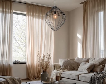 Custom Linen Sheer Curtains | Extra Wide Linen Curtains | Pinch Pleat Curtains | Farmhouse Window Curtains | Made to Measure Drapes