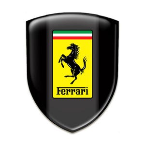 Ferrari Silicone Shield Emblem/Epoxy Resin Logo/Auto Tuning Badge/Self Adhesive/Best Gift for Car Tuning/Phone, Laptop/100% UV protection