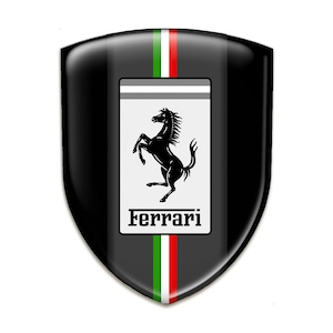 Ferrari Silicone Shield Emblem/Epoxy Resin Logo/Auto Tuning Badge/Self Adhesive/Best Gift for Car Tuning/Phone, Laptop/100% UV protection