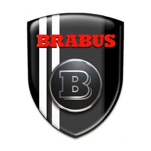 Brabus Domed Shield Badge/Auto Tuning Badge/3D Self Adhesive badges/Car logo for car, laptop, phone/Emblem Shield