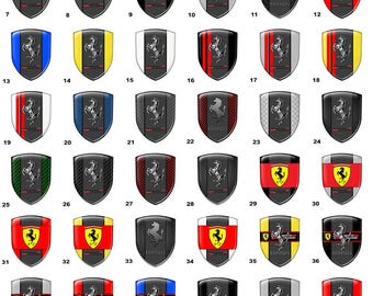 Ferrari Domed Shield Badge/Auto Tuning Badge/3D Self Adhesive badges/Car logo for car, laptop, phone/Emblem Shield