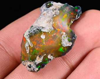 Surowy opal naturalny, czarny opal, kamień opalowy 27,90 szt., surowy opal Welo do wyrobu biżuterii, surowy opal wielowarstwowy, opal 34x18x6 mm