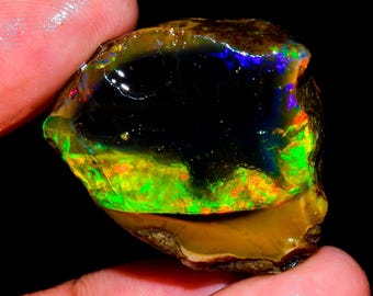 Naturalny surowy opal etiopski Welo, błyszczący, surowy opal, pojedynczy kawałek opal do wyrobu biżuterii, leczniczy kryształ surowy kamień