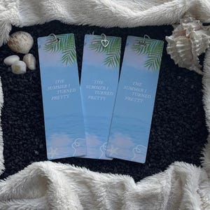 The Summer I Turned Pretty Double Sided Aluminum Custom Art Bookmarks with Heart Charm