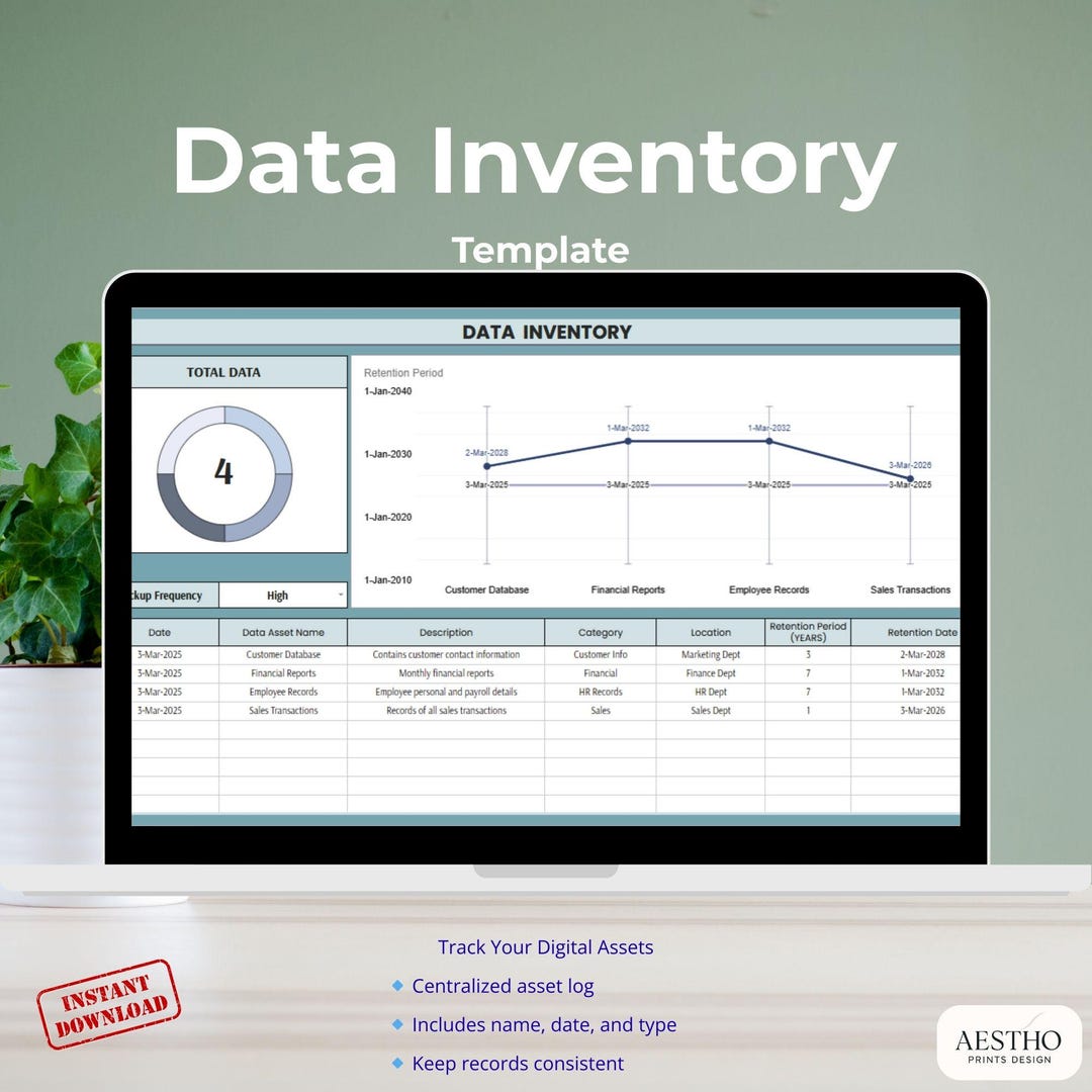 Google Sheets Data Inventory Template for Digital Asset Tracking With ...