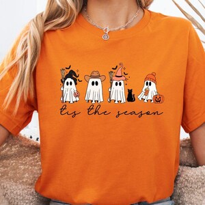Tis The Season Halloween Shirt, Halloween Comfort Colors Shirt, Retro Ghost Shirt, Cute Fall Shirt, Women&#39;s Halloween Tee, Pumpkin Season