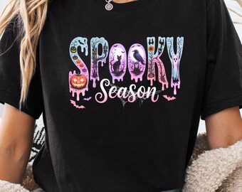 Camiseta linda de Halloween, camiseta de temporada espeluznante, camiseta de Halloween para mujer, camiseta espeluznante de otoño, camiseta gráfica de Halloween, regalo de Halloween