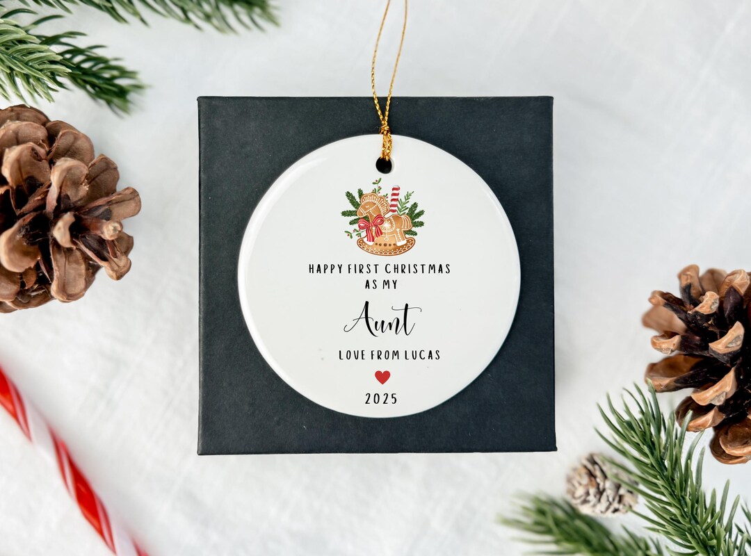 Personalized First Christmas Aunt/uncle Porcelain Ornament - Gift Boxed ...